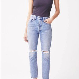 Agolde Riley High Rise Straight Crop Jeans Escalate